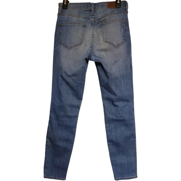 Madewell 9" High Riser Skinny Skinny Jeans Size 27 Distressed 29W / 28" Inseam - Picture 3 of 7